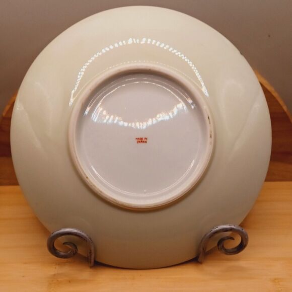 Vintage Japanese "Bamboo, Flower Blossoms" Fine China 10" Set of 3 Plates - Picture 9 of 16